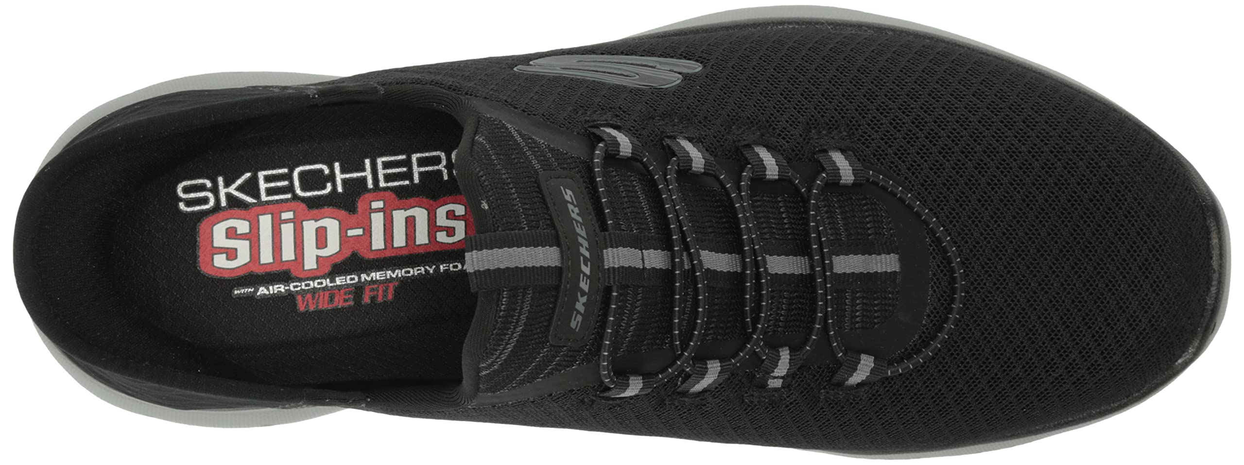 Skechers Men's Summits High Range Slip-in Loafer, Black/Charcoal, 13