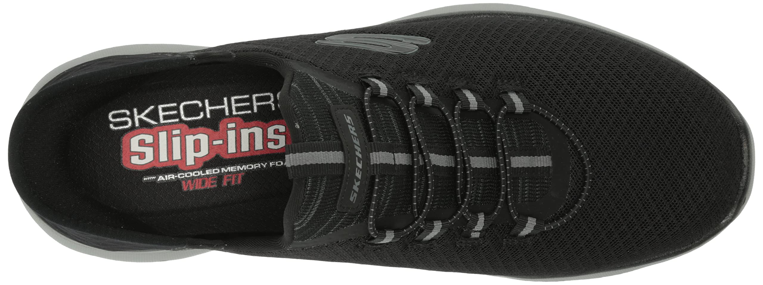 Skechers Men's Summits High Range Slip-in Loafer, Black/Charcoal, 7.5