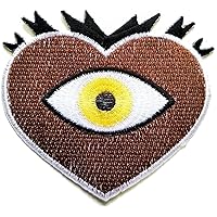 Heart Evil Eyes Patch Fantasy Cartoon Embroidered Applique Craft Handmade Baby Kid Girl Women Clothes DIY Costume Accessory Decorative Repair Patches