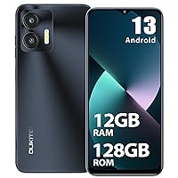 OUKITEL C36 Mobile Phone Without Contract, 12GB + 128GB/1TB Expandable, 5150mAh 6.56 Inch HD+ Display, Android 13 Cheap Smartphone 4G, Octa Core Processor, 13MP Panorama Camera, Dual SIM 3 Slot, Wi-Fi