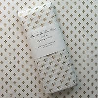 Gift Wrap Tissue - Gold Fleur de Lis symbols on white tissue paper (10 Ct)