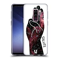 Head Case Designs Salute Hand Gesture Nebula Soft Gel Case Compatible with Samsung Galaxy S9+ / S9 Plus