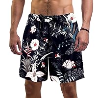 Black Exotic Forest Mens Swim Trunks Quick Dry Swim Shorts Swimwear Bathing Suits