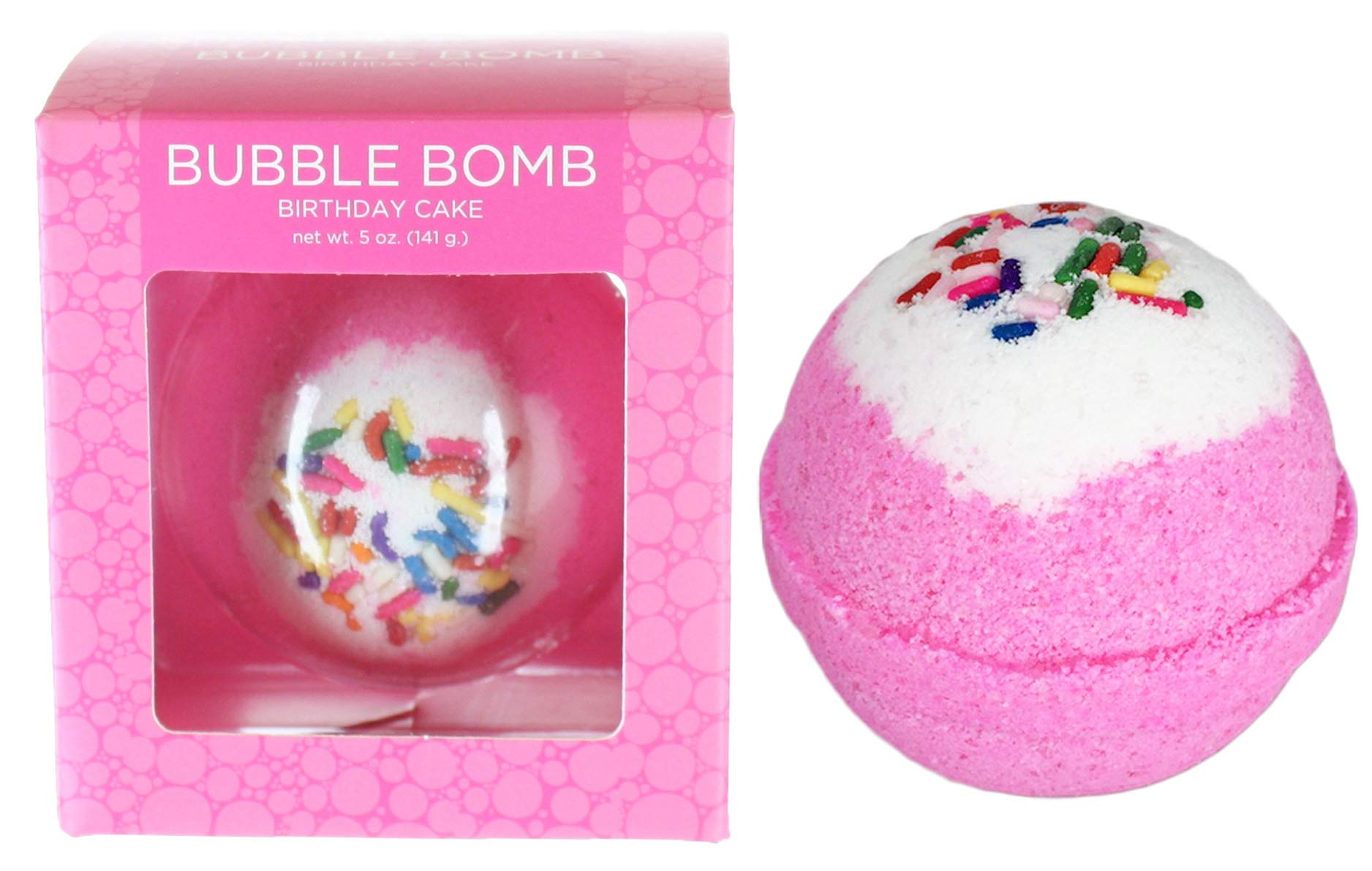 Two Sisters Bubble Bath Bomb Large 99% Natural Fizzy for Women, Teens and Kids. Moisturizes Dry Sensitive Skin. Releases Color, Scent, and Bubbles. Handmade in USA (Birthday Cake)