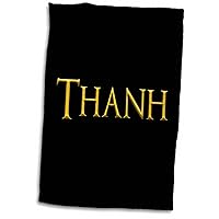 3dRose Thanh Legendary Baby boy Name in America. Yellow on Black Charm - Towels (twl-364284-1)