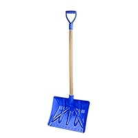 S20005 Heavy Duty Snow Shovel with Wooden Handle Sturdy Made in Turkey (Blue)