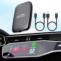 2024 Wireless CarPlay Adapter & Android Auto Adapter Support YouTube Netflix TF Card Screen Mirroring, Apple Car Play Dongle with USB-A and USB-C Cables,Magic Box Wried to Wireless Stream to Your Car