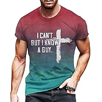 Easter Gifts for Teens Funny Easter Day Christians T-Shirt Cross Jesus Printed Graphic Tees I Can't But I Know A Guy Tops