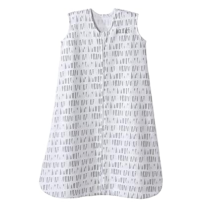 HALO Sleepsack, 100% Cotton Wearable Blanket, Swaddle Transition Sleeping Bag, TOG 0.5, Squares and Triangles, Grey, X-Large