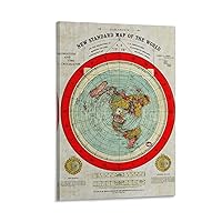Gleason New Standard Map Of The World Vintage Posters Room Aesthetic Wall Decor Art Prints Wall Art Paintings Canvas Wall Decor Home Decor Living Room Decor Aesthetic 16x24inch(40x60cm) Frame-style
