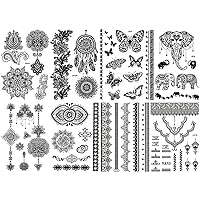 8 Sheets Temporary Tattoo Stickers Lace Sexy Body Waterproof Tattoo stickers Women Wedding Party