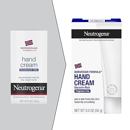 Neutrogena Norwegian Formula Moisturizing Hand Cream Formulated with Glycerin for Dry, Rough Hands, Fragrance-Free Intensive Hand Lotion, 2 Oz (Pack of 6)