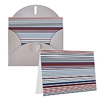 Red Blue White Gray Stripes Printed Greeting Card Internal Blank Folded Cards 6Ã—4 Inches Funny Birthday Cards Thank You Card With Colorful Envelopes For All Occasions