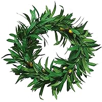 Spring Door Wreaths Olive Wreaths Spring Wreaths for Front Door 15.75 Inch Artificial Olive Branch Wreath with Olive Fruit Hanging Realistic Green Olive Leaf Wreath for Wedding Wall Home Decoration