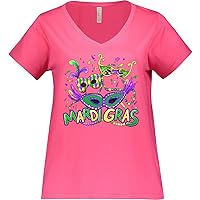 inktastic Mardi Gras Masks and Beads Women's Plus Size T-Shirt