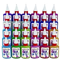 Colorations Non-Toxic Glitter Glue Goo, Classroom Pack of 30 bottles, 1.69 oz. ea, 10 Colors, Arts & Crafts, Kids, Slime, Easy Squeeze Bottles, School, Party Favors, Give Always, Slime