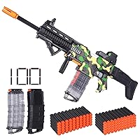 Electric Automatic Toy Gun for Nerf Guns Sniper Soft Bullets [Shoot Faster] Camouflage Burst Bullets for Boys,Toy Foam Blasters & Guns with 100 Nerf Sniper Darts, Gifts for Kids