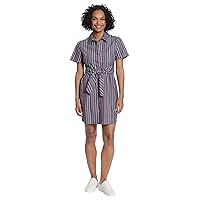 Maggy London Women's Short Sleeve Shirt Dress with Waist Tie