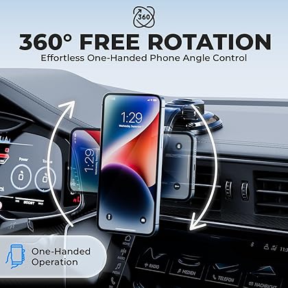 BESTRIX Phone Holder for Car, Magnetic Car Phone Mount | Dashboard Car Phone Holder Compatible with iPhone 15, 14,13,12,11Pro,Xr,XS Pro MAX Galaxy S24 23 22 21 20 Ultra Note S8 S9 S10 & All Smartphone