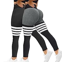 MOHUACHI High Waisted Leggings for Women Tummy Control Butt Lifting Yoga Pants Workout Compression Tights