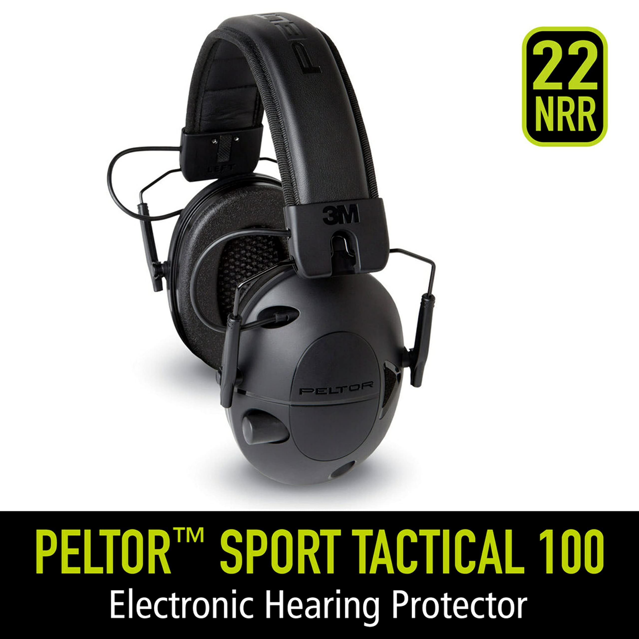 Peltor Sport Tactical 100 Electronic Hearing Protector, Ear Protection, NRR 22 dB, Ideal for the Range, Shooting and Hunting, TAC100-OTH