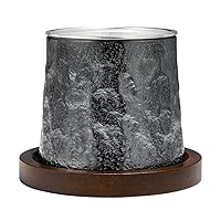 999 Sterling Silver Whiskey Wine Glass, Handmade hammered Lines, Creative Glacier Texture Cups, Retro Style, 9.8 fl.oz.us