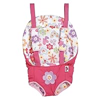 Adora Baby Doll Carrier with Adjustable Straps and Machine Washable Material, Fits Dolls & Stuffed Animals Up to 20 inches, Birthday Gift For Ages 2+ - Pink Flower Power