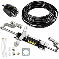 Outboard Hydraulic Steering Kit, 300HP Hydraulic Steering Cylinder, Hydraulic Outboard Steering Kit with Helm Pump and Hydraulic Hose for Boat Marine Steering System