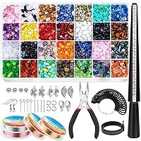 Making Kit,1718Pcs Jewelry Making Kit with 28 Colors Beads, Sizer Tools,Jewelry Wire,Jewelry Pliers Supplies
