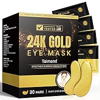 Under Eye Patches (30 Pairs), 24K Gold Under Eye Mask for Puffy Eyes, Dark Circles,Bags and Wrinkles with Collagen,Relieves Pressure and Reduces Wrinkles,Revitalises and Refreshes Your Skin