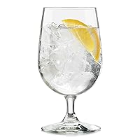 Libbey Entertaining Essentials Stemmed Water Glasses, Clear Multi Purpose Water Goblet Set of 6, Dishwasher Safe 16 oz Goblet Glasses for Parties