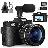 G-Anica Digital Cameras for Photography, 4K 48MP Video Camera, 16X Digital Zoom Vlogging Camera for YouTube, Travel Camera with 32GB SD Card and Wide Angle Lens Macro Lens