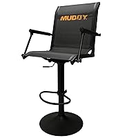 MUDDY Swivel Extreme Seat - Durable 360 Degree Adjustable Height Stable Ground Silent Hunting Outdoor Chair with Flex-Tek Seat & Footrest, 300 Lbs. Maximum Capacity