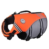 Sports Style Dog Life Jacket with Adjustable & Durable, Extra Flotation Swim Life Vest with Secure Fastening System for Small Dogs, Bright Orange