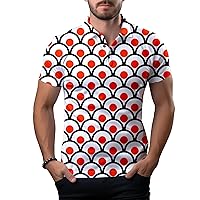 Pineapple Glasses Funny Golf Shirts for Men,Mens Hawaiian Shirts Short Sleeve Novelty Crazy Golf Shirts