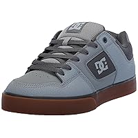 DC Men's Pure Low Top Lace Up Casual Skate Shoe Sneaker, Carbon/Gum, 13