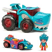Mega Wheels T-Shark – Vehicle Launcher with 1 Exclusive Driver and 1 Exclusive Vehicle. Compatible with Other Cars