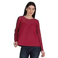 Victorian Style Lace Top For Women Long Sleeves Casual Plain Tunic