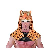 Underwraps Unisex Adult Jaguar Costume Animal Head Piece, Orange, One Size