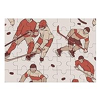 Hockey Game Wooden Puzzles Adult Educational Picture Puzzle Creative Gifts Home Decoration