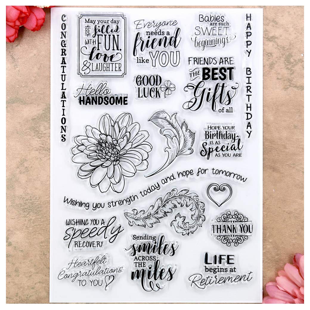 Mua Kwan Crafts Happy Birthday Good Luck Flowers Leaves Clear Stamps for  Card Making Decoration and DIY Scrapbooking trên  Mỹ chính hãng 2023