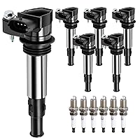 Ignition Coil Pack Spark Plug fit for 3.6 V6 2004 2005 2006 2007 2008 2009 Cadillac CTS STS, 04-06 Cadillac SRX, 05-08 Buick Allure LaCrosse Rendezvous, 2009 Chevy Traverse, GMC Acadia, UF375