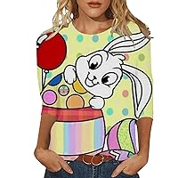 Flannel Shirts for Women with Hood Women Casual Shirt Quarter Sleeved Easter Printed Shirt T Shirt Top Space