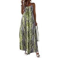 Womens Summer Boho Spaghetti Strap Floral Dress Casual Beach Flowy Maxi Sundress
