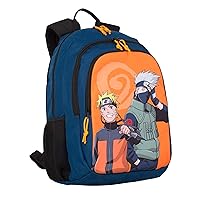 Naruto School Bag - Double Compartment and Front Pocket - Side Pockets - Computer Holder and Lined Interior - Trolley Adaptable - 19 x 31 x 42 cm - Toybags