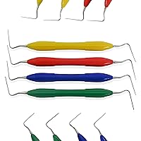 Set of 4 Dental Heat Carrier Plugger Double-Sided No 1/1 Yellow, 1/2 Red, 2/3 Blue, 2/4 Green, (Medical-Grade Stainless Steel) Endodontics Dental Instruments Spreaders & Pluggers Pack
