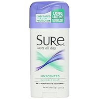 Sure Deodorant Invisible Solid, Unscented - 2.6 oz