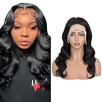 22 Inch 13x4 Body Wave Lace Front Wigs Human Hair Pre Plucked for Black Women, 180% Density Glueless HD Transparent Lace Front Wigs Human Hair Wig with Baby Hair