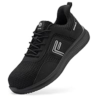 FitVille Wide & Extra Wide Steel Toe Shoes for Men Work Lightweight Composite Toe Work Shoes with Slip Resistant and Arch Support