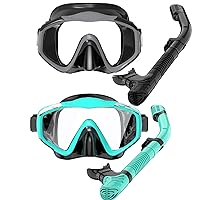 Snorkeling Gear for Adults,Snorkel Mask Adult Dry Top Snorkel Set Panoramic View Anti-Fog Scuba Diving Mask for Snorkeling Swimming Travel, Snorkeling Kit Diving Packages